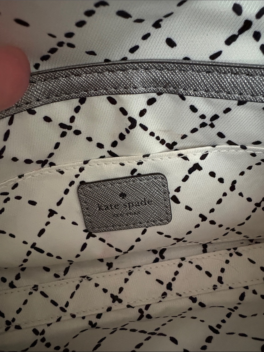 kate spade Metallic Pewter Turn-Lock Saffiano Clutch - Picture 4 of 13